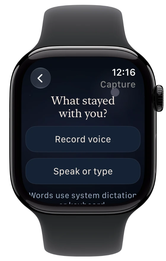 Halfwake native Capture with official Apple Watch frame