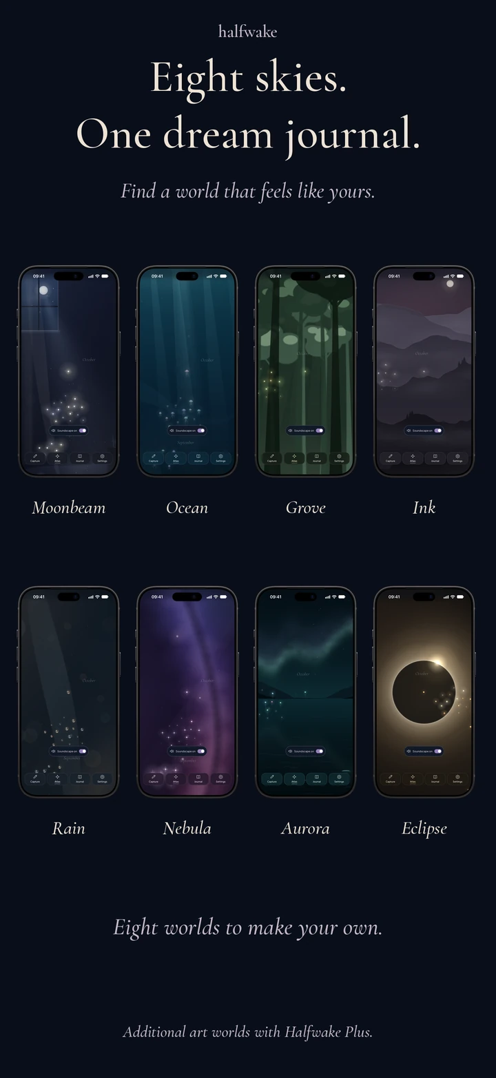 Eight skies. One dream journal.